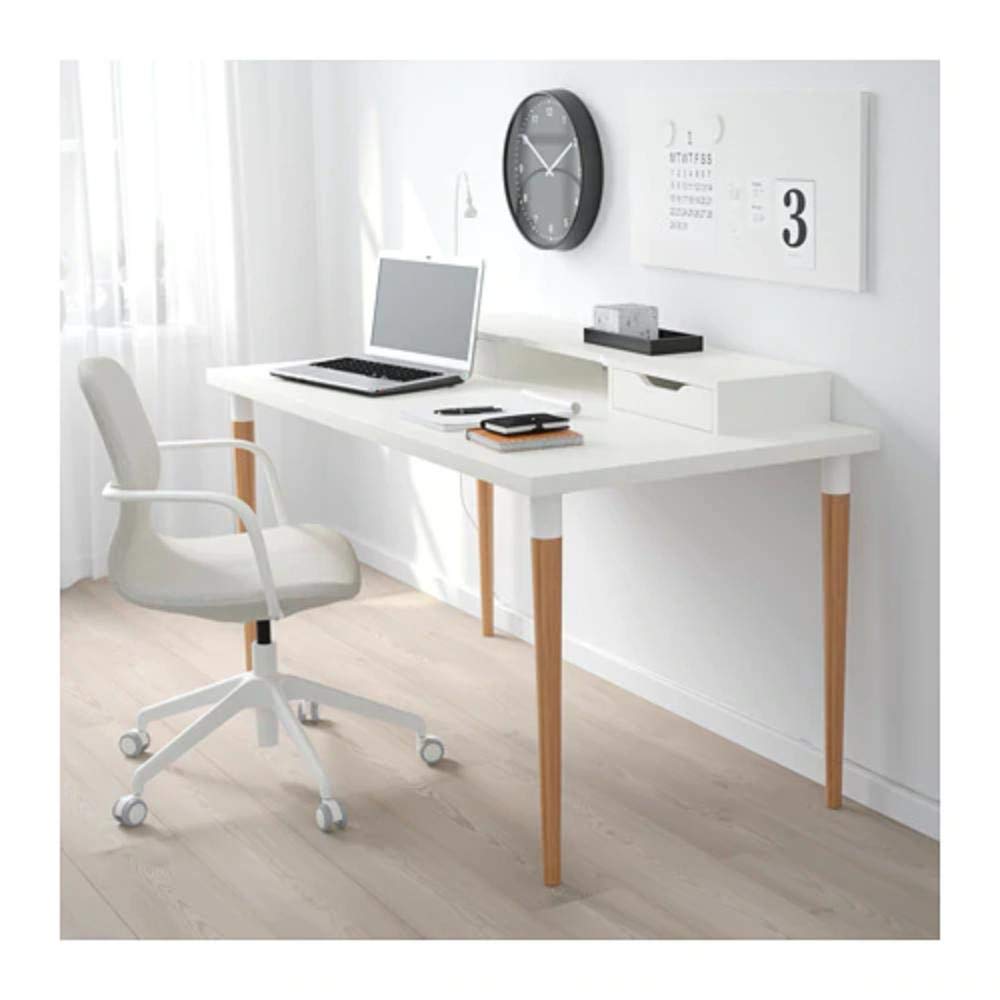 IKEA HILVER×LINNMON LINNMON/HILVER Table, white, bamboo : Buy Online at Best Price in